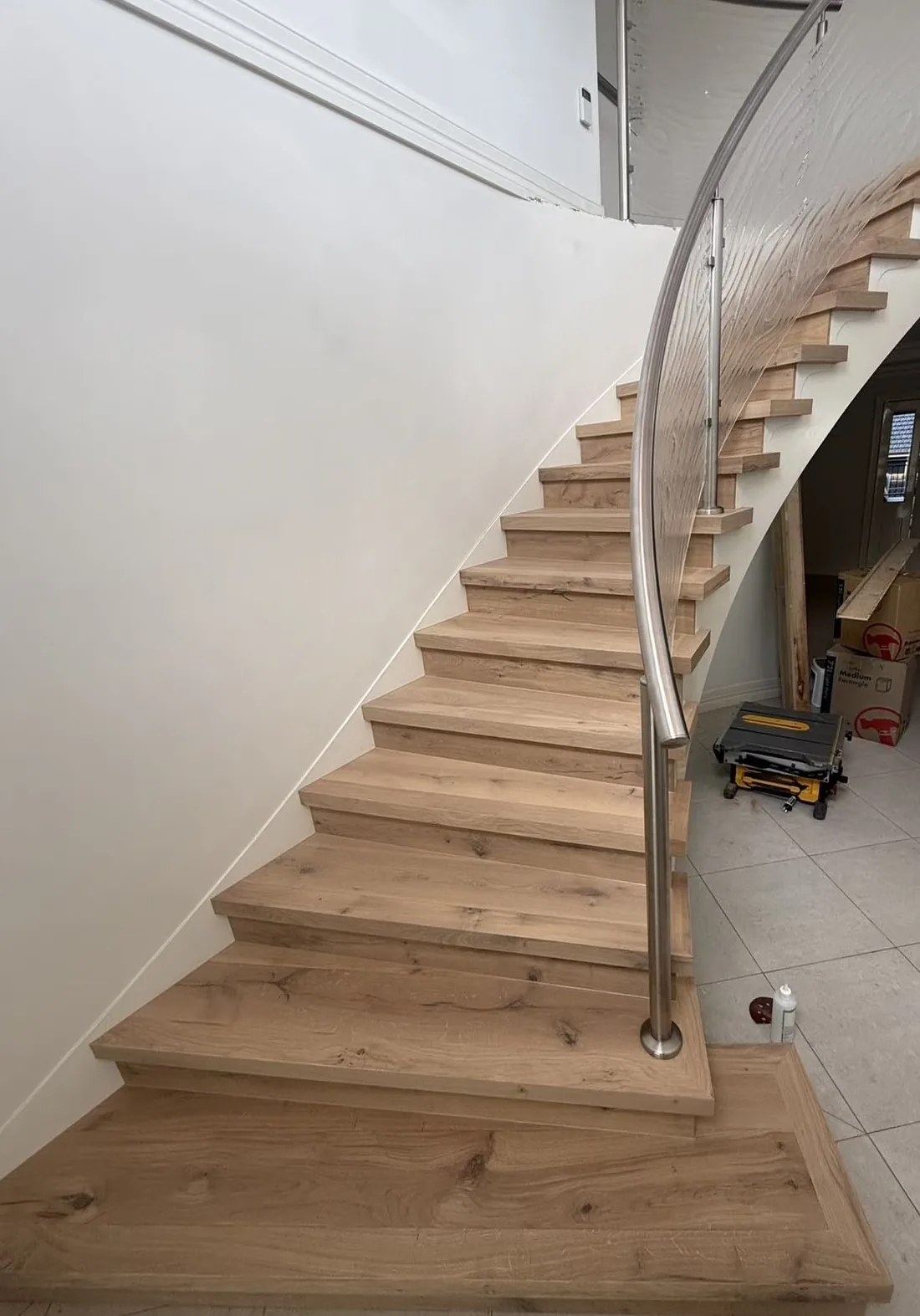 Straight timber stair installation Sydney